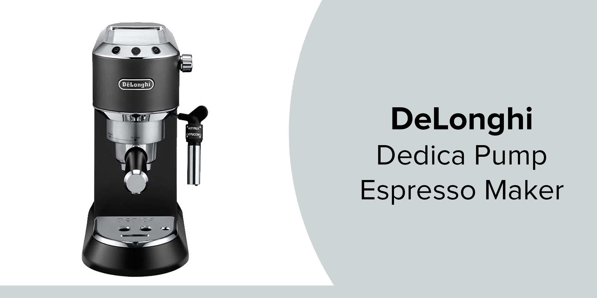 Dedica Pump Espresso Manual Coffee Machine | Cappuccino, Latte Macchiato With Milk Frother | Thermo Block Heating System For Accurate Temperature | Easy To Clean | 1.1 L 1350 W EC685.BK Black/Silver