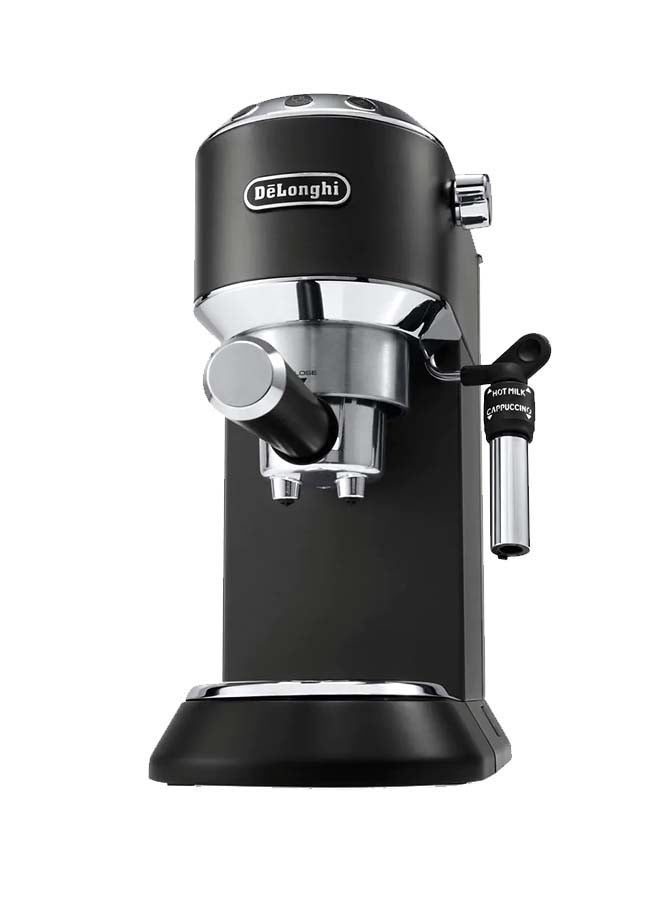 Dedica Pump Espresso Manual Coffee Machine | Cappuccino, Latte Macchiato With Milk Frother | Thermo Block Heating System For Accurate Temperature | Easy To Clean | 1.1 L 1350 W EC685.BK Black/Silver