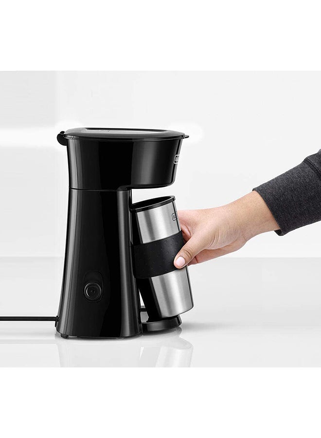 Coffee Machine, Includes 360ml Travel Mug with Lid, Auto-Off, Permanent Filter, Overfill Protection, Compact Design, Easy Storage, ECO Friendly, 360 ml 650 W DCT10-B5 Black/Silver