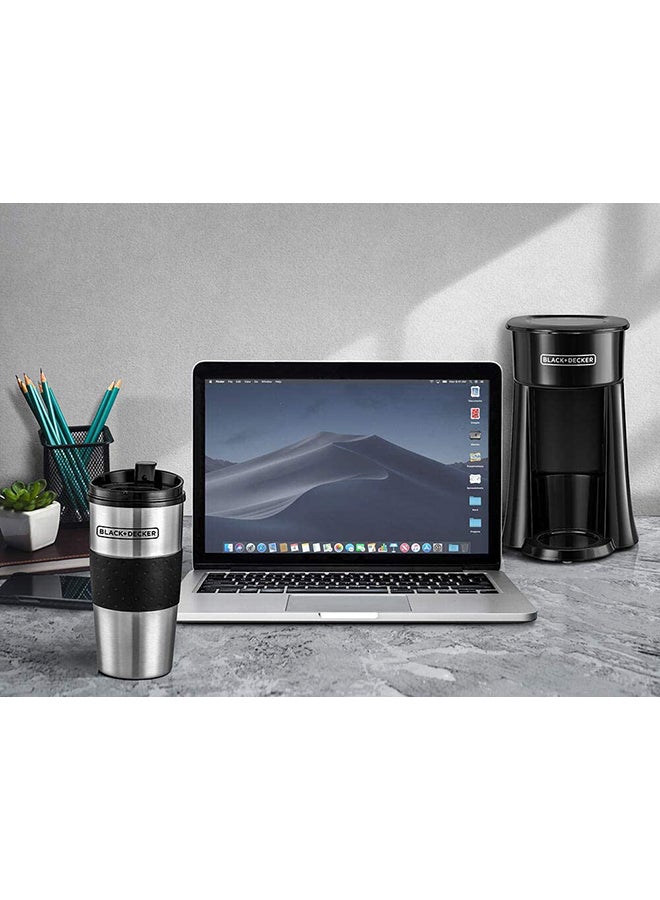 Coffee Machine, Includes 360ml Travel Mug with Lid, Auto-Off, Permanent Filter, Overfill Protection, Compact Design, Easy Storage, ECO Friendly, 360 ml 650 W DCT10-B5 Black/Silver