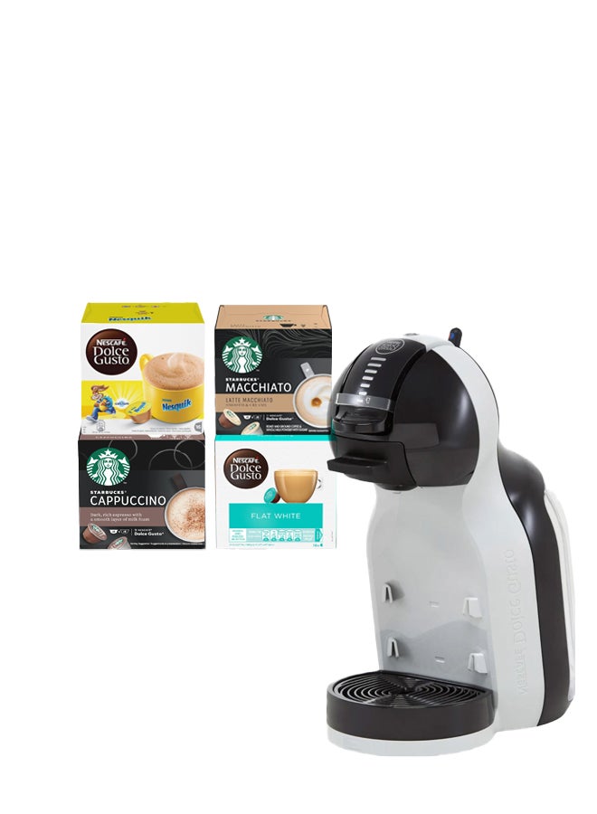 Nescafé Dolce Gusto Mini Me Single Serve Capsule Coffee Machine Starter Kit, Including coffee capsules 0.8 L 1460.0 W EDG155.BG black/grey