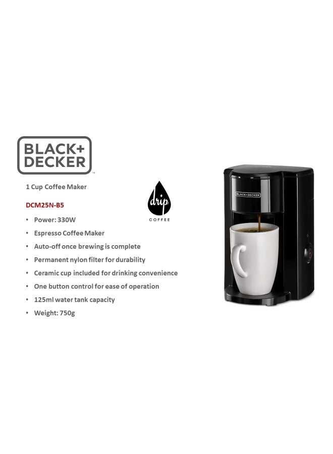 Coffee Maker - 1 Cup 125.0 ml 350.0 W DCM25N-B5 Black/White