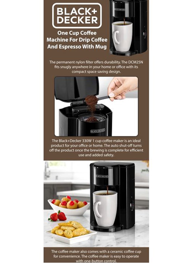 Coffee Maker - 1 Cup 125.0 ml 350.0 W DCM25N-B5 Black/White