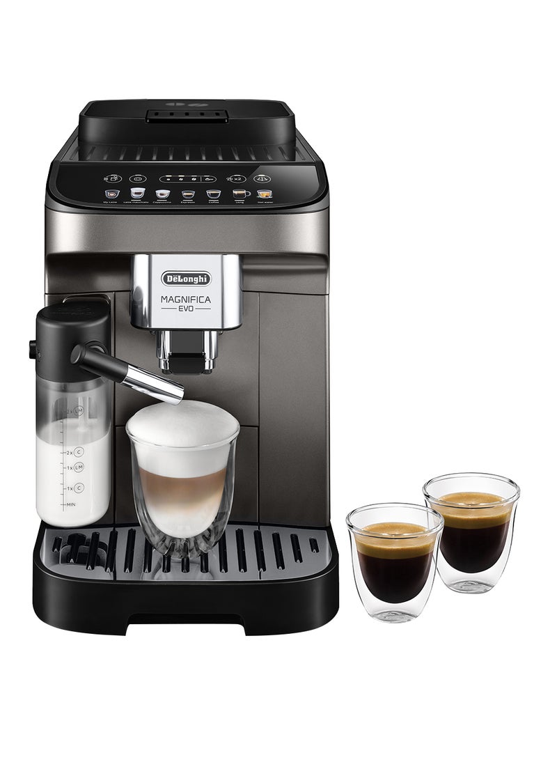 Coffee Machine MAGNIFICA EVO Fully Automatic Bean to Cup Coffee Machine, 9+ Functions, Ideal for Espresso, Americano, Cappuccino, Latte, Macchiato & Many More Coffee Recipes 1450 W ECAM290.81.TB Black