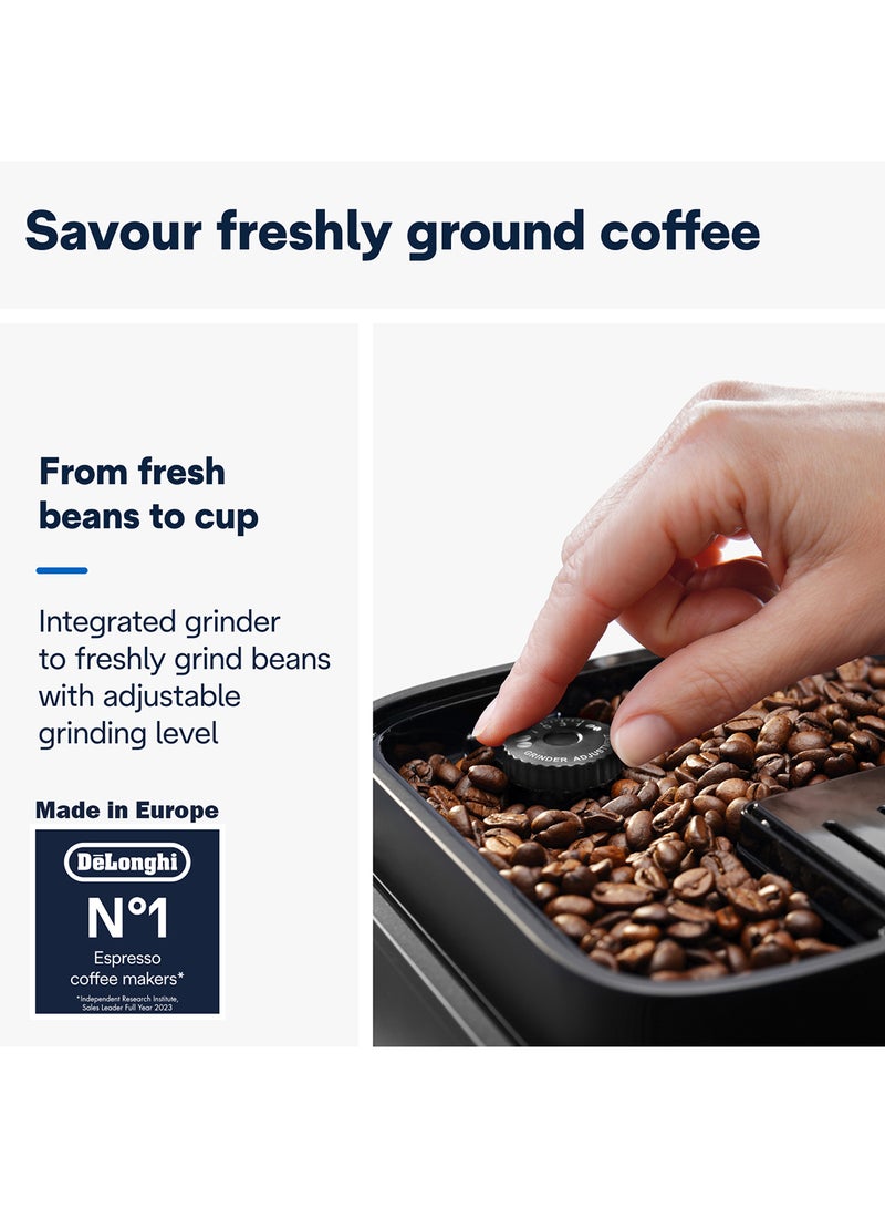 Coffee Machine MAGNIFICA EVO Fully Automatic Bean to Cup Coffee Machine, 9+ Functions, Ideal for Espresso, Americano, Cappuccino, Latte, Macchiato & Many More Coffee Recipes 1450 W ECAM290.81.TB Black