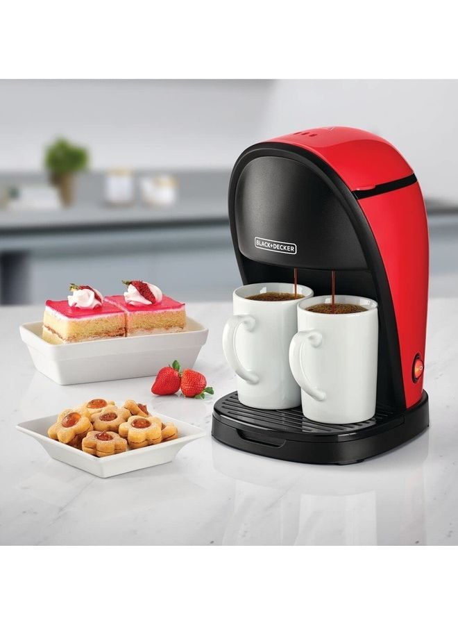 Coffee Maker Machine With Water Tank 250 ml 450 W DCM48-B5 Red/Black