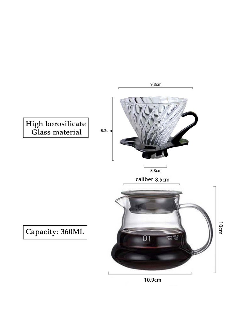 8-Piece Drip Coffee Maker Set V60 Size 01