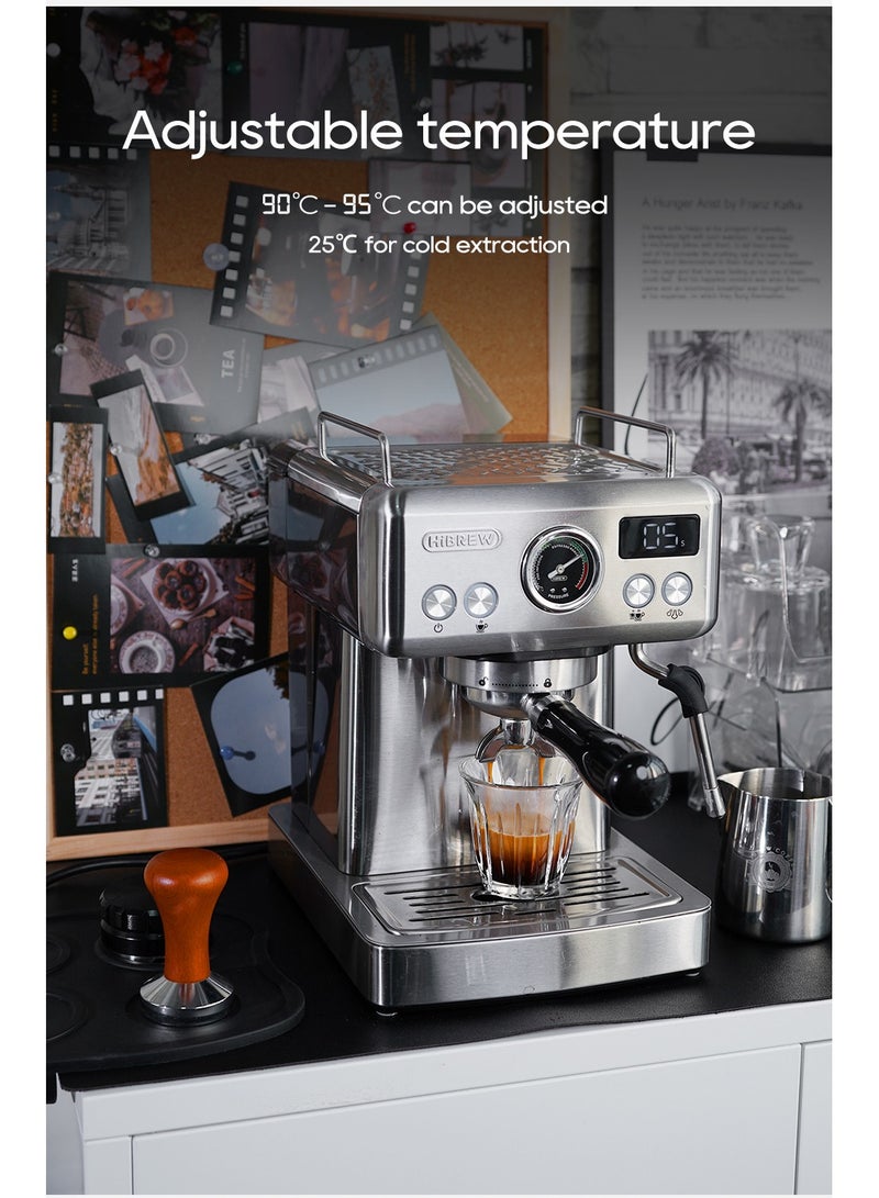 Hibrew Espresso Coffee Machine 1350w 1.8L Water Tank Cappuccino Coffee Maker Stainless Steel H10A