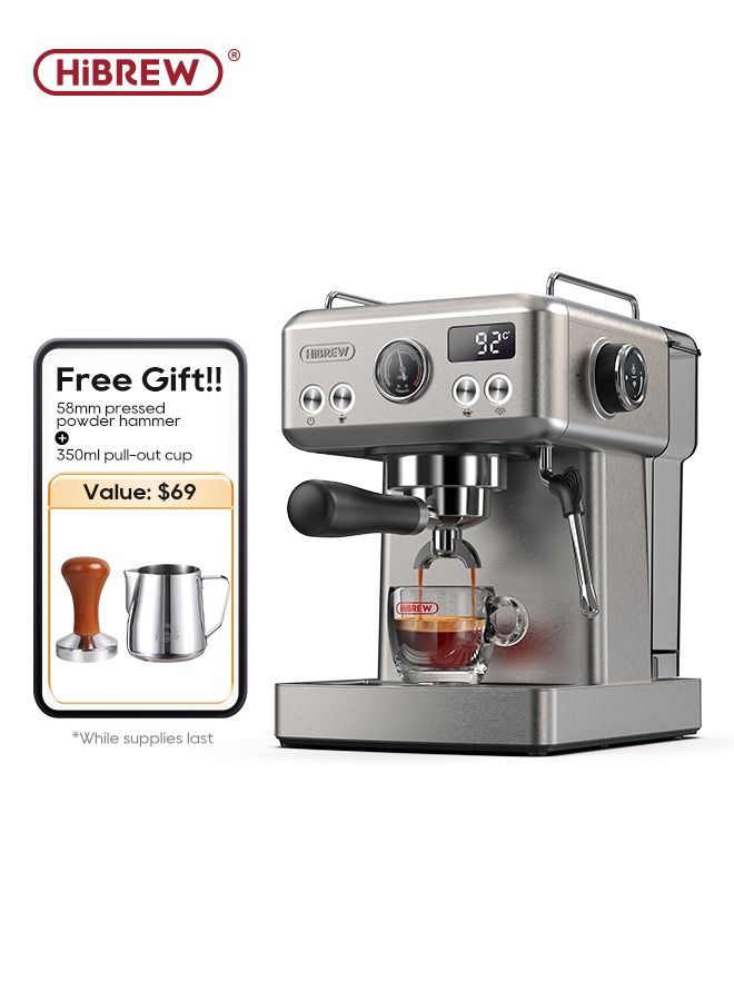 Hibrew Espresso Coffee Machine 1350w 1.8L Water Tank Cappuccino Coffee Maker Stainless Steel H10A