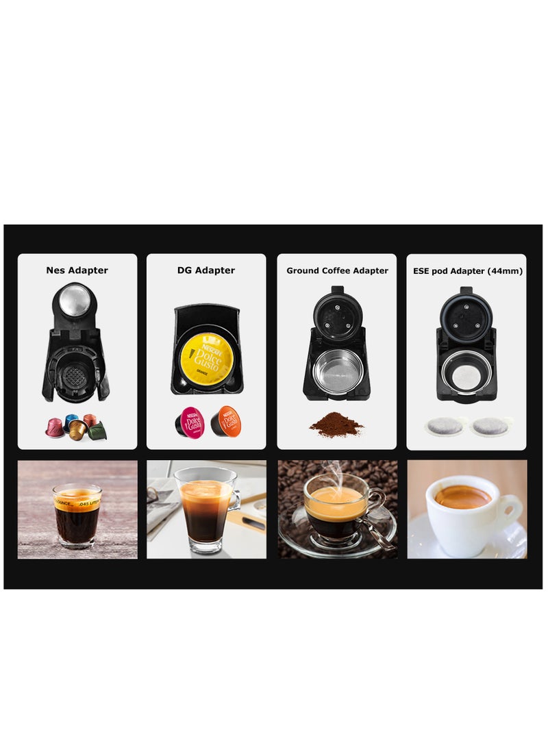 HiBREW 5 ADAPTERS 5 in 1 Multi Capsule 1450w Espresso DG K-cup Hot and Cold Brew  Cup capsule coffee maker H3A