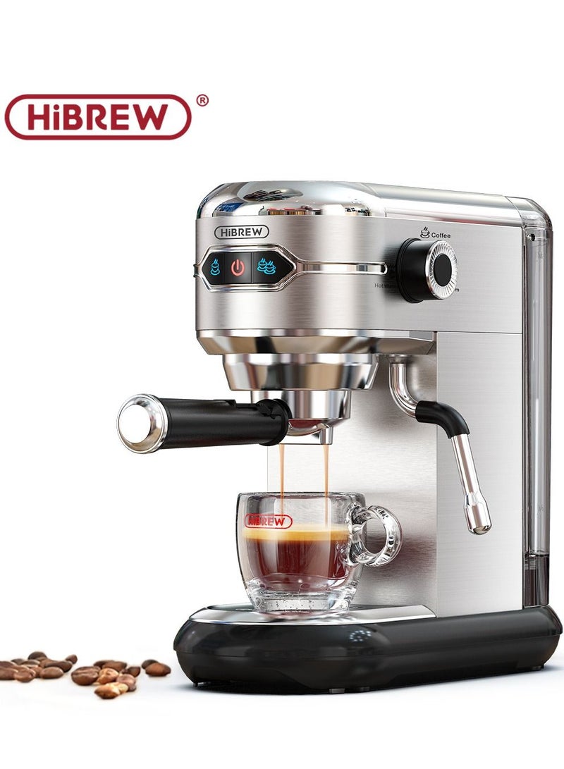 HiBREW Coffee Maker Cafetera  Inox Semi Automatic Super Slim ESE POD& Powder Espresso Cappuccino Machine 1450W H11-UK-N