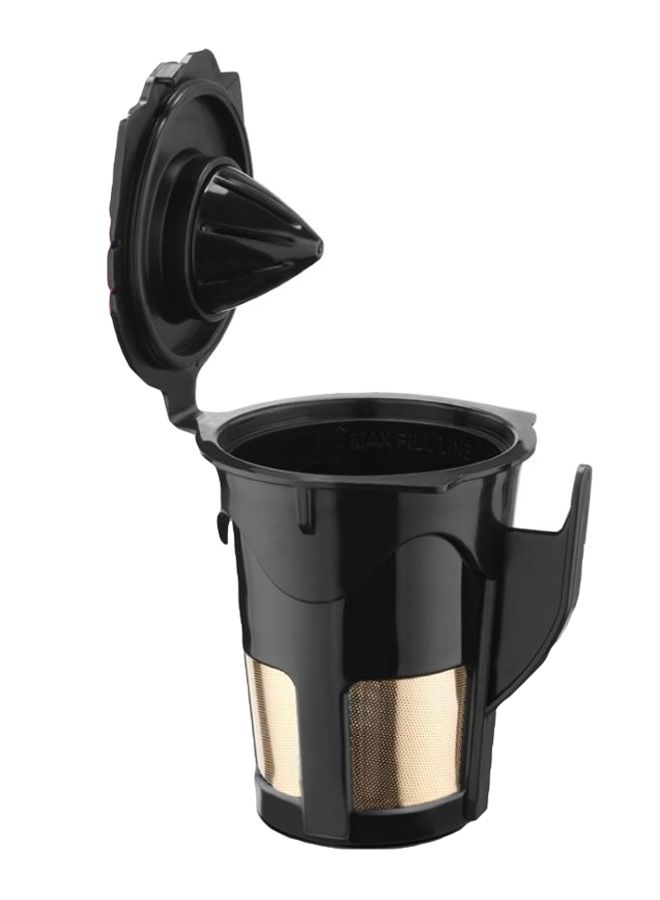 3-Piece Reusable Coffee Capsule Cup Set With Spoon And Brush H26802 Black/Gold