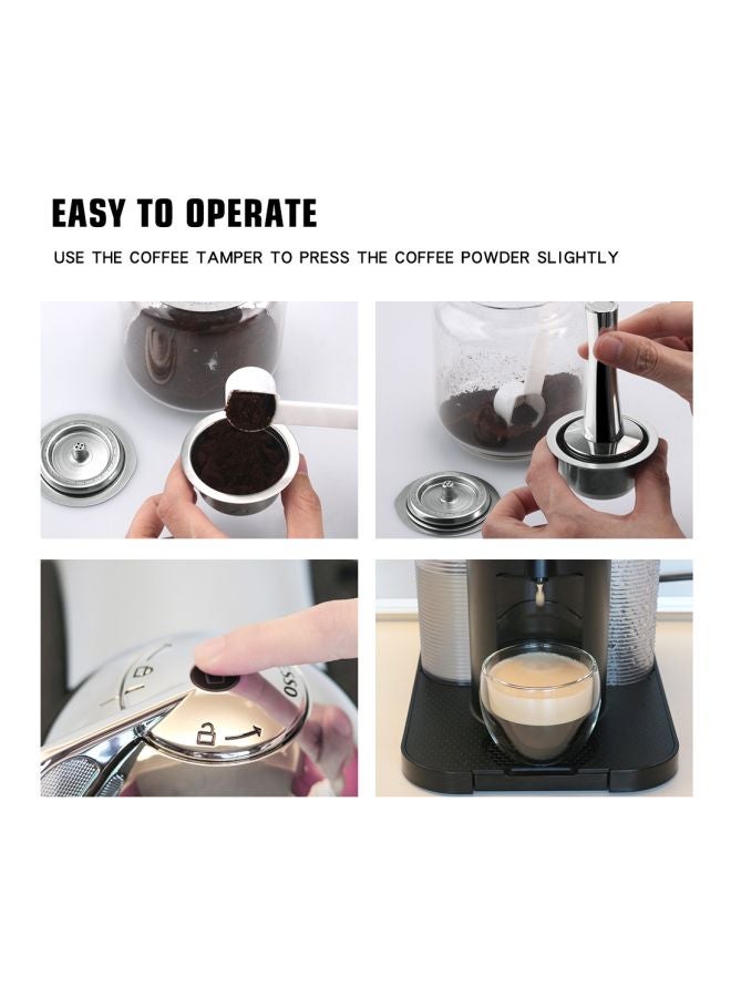 5-Piece Reusable Coffee Capsule Pod Set HKJ-23 Silver/White/Black