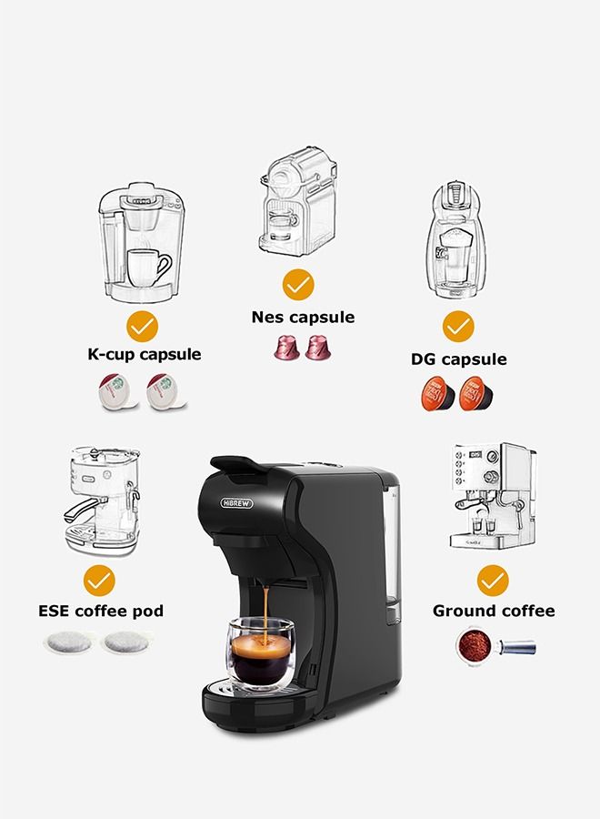 HiBREW Coffee Machine  4in1 Multiple Hot/Cold Brew Capsule Espresso Maker For Nespresso Dolce Gusto Ground Coffee K cup H1A