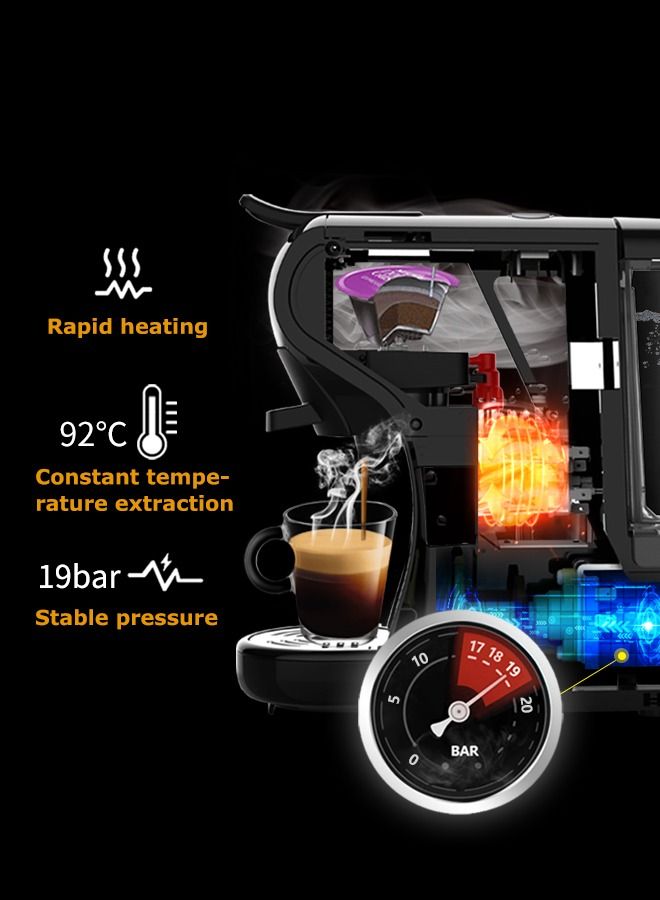 HiBREW Coffee Machine  4in1 Multiple Hot/Cold Brew Capsule Espresso Maker For Nespresso Dolce Gusto Ground Coffee K cup H1A