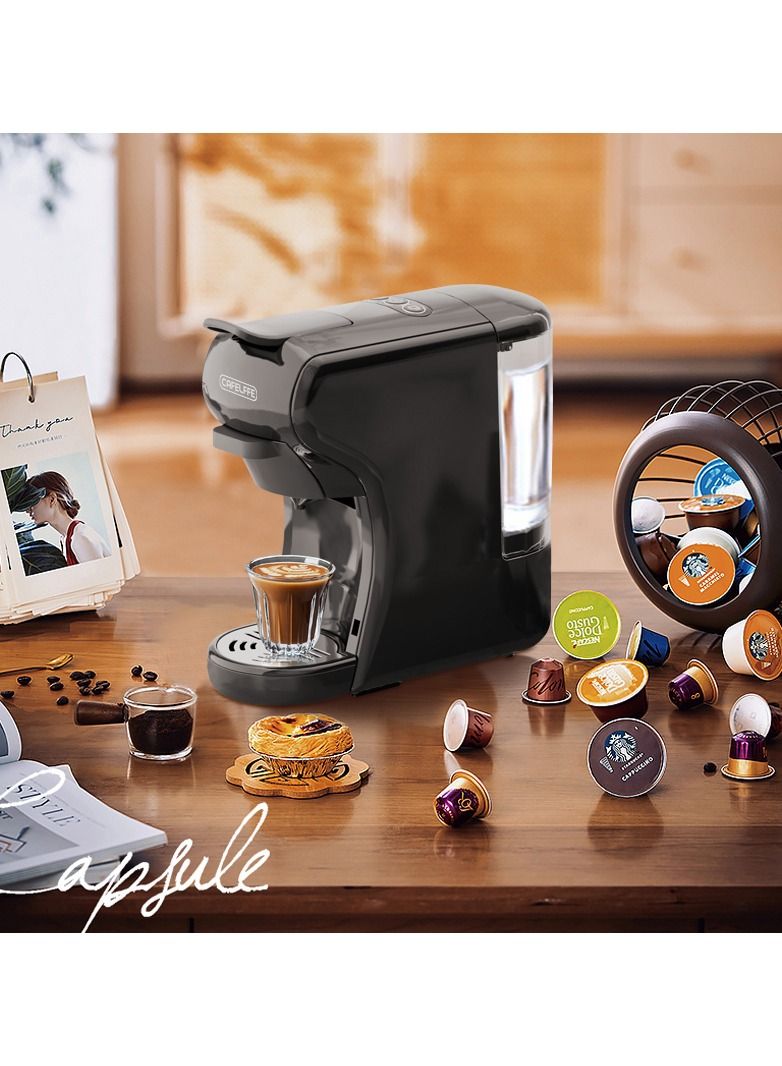 Multiple Capsule Coffee Maker Automatic Nespresso Machine 1450W Black