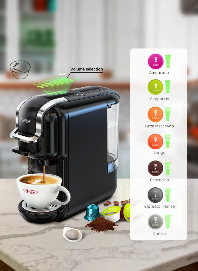 HiBREW Multiple Capsule Coffee Machine Hot/Cold Dolce Gusto Milk Nespresso Capsule ESE Pod Ground Coffee Cafeteria  5 in 1 H2B