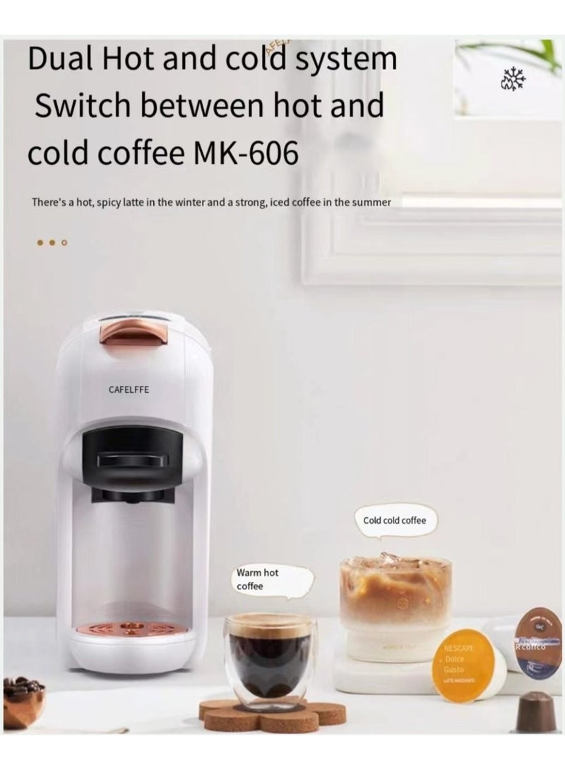 Coffee machine 5-in-1 capsule fully automatic 7-speed water level cold and hot Italian coffee machine