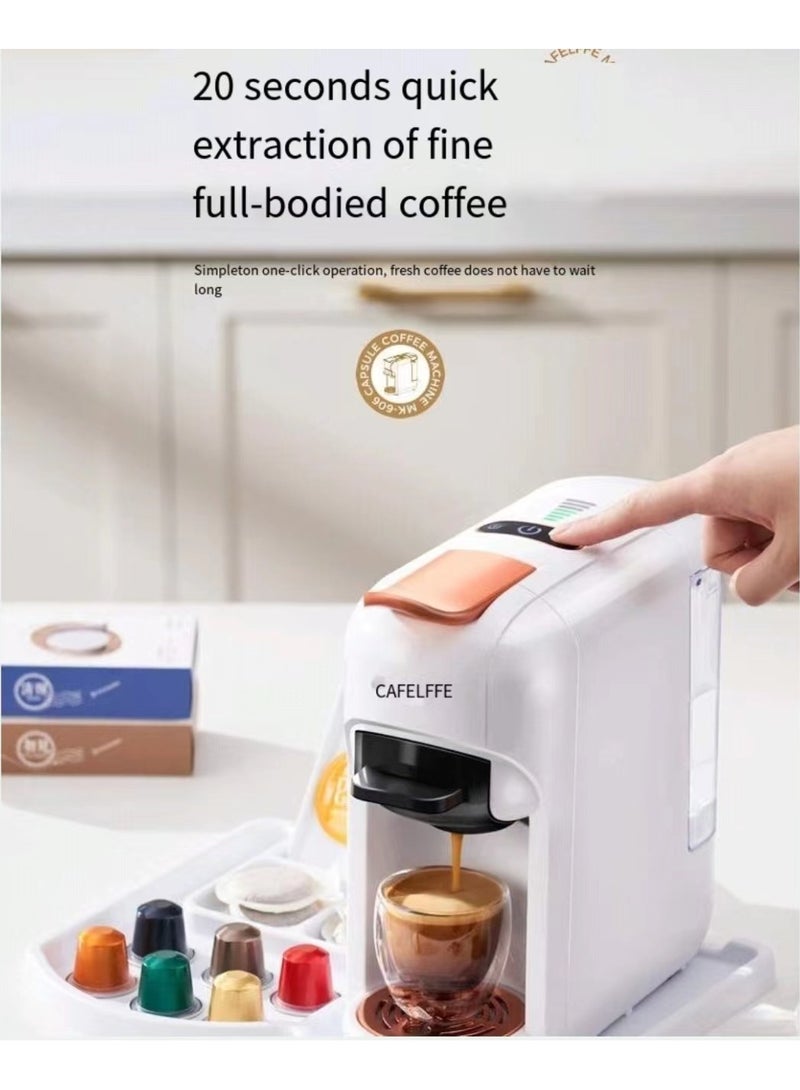 Coffee machine 5-in-1 capsule fully automatic 7-speed water level cold and hot Italian coffee machine