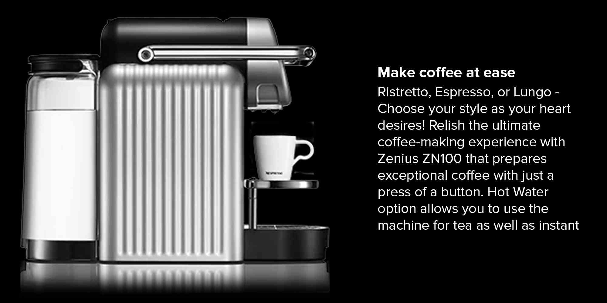 Zenius Coffee Machine ZN100EUR1 Silver/Black