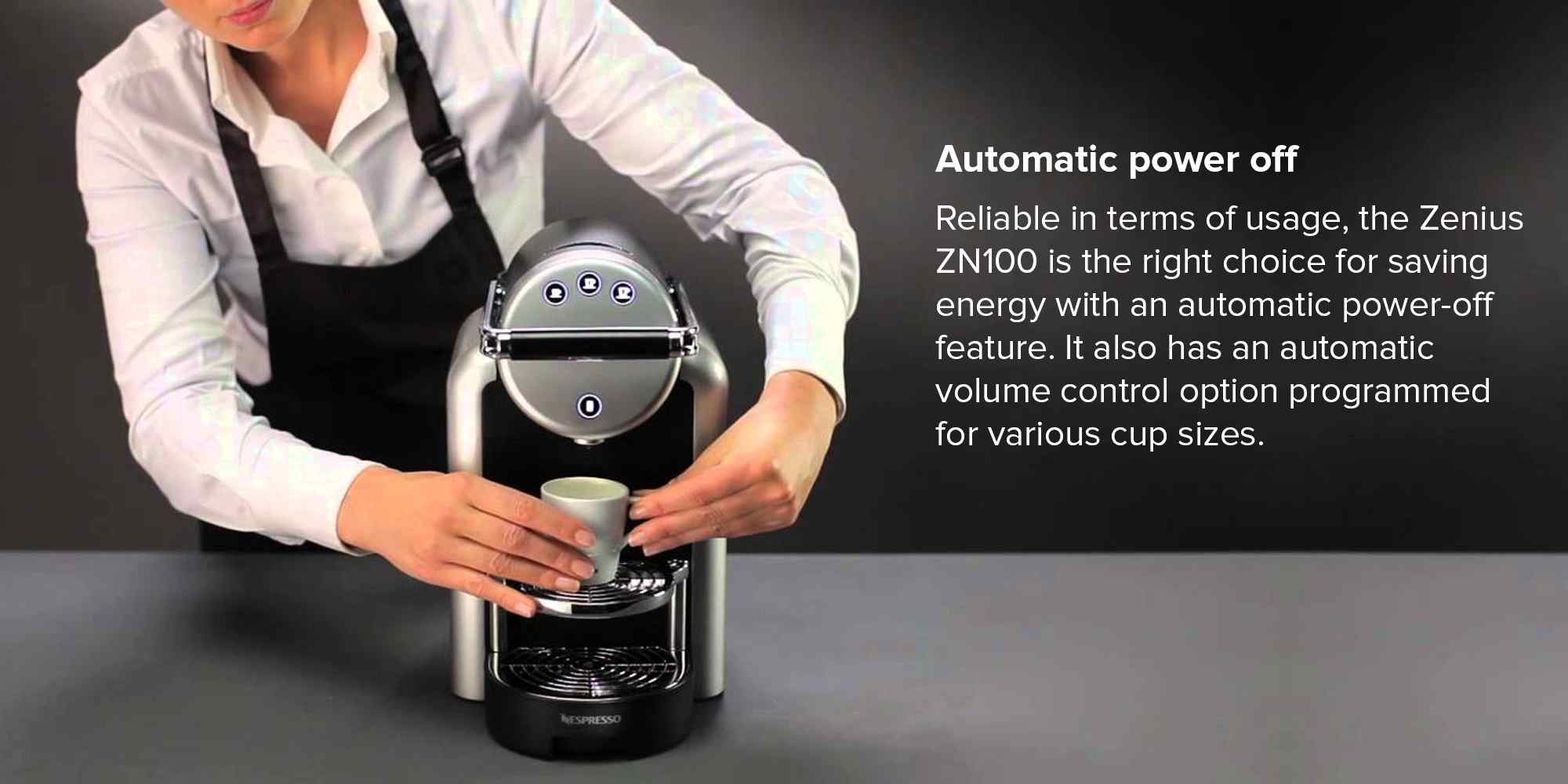 Zenius Coffee Machine ZN100EUR1 Silver/Black