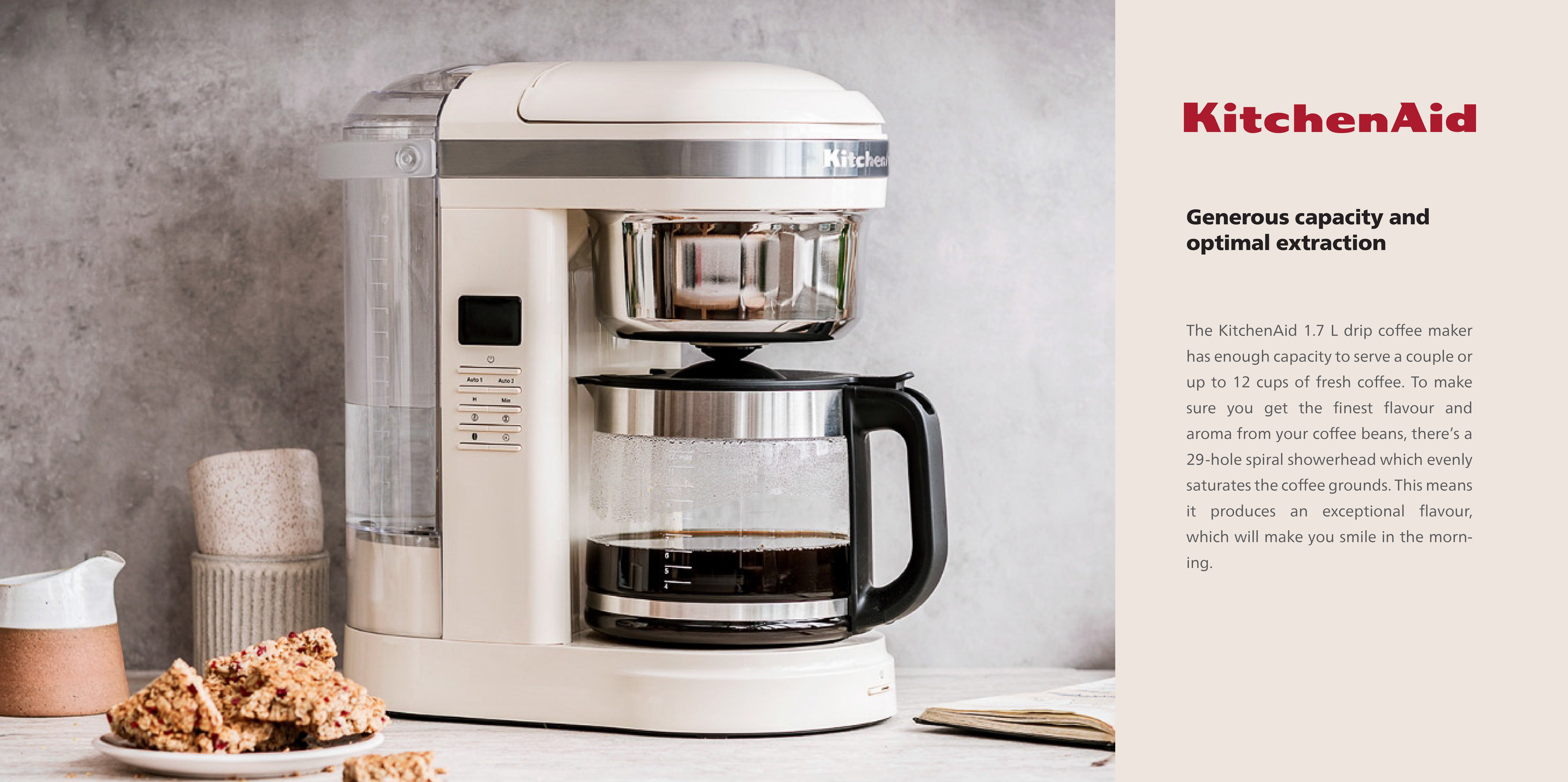 Drip Coffee Maker With Spiral Shower Head 1.7 L 1100 W 5KCM1209BER Empire Red