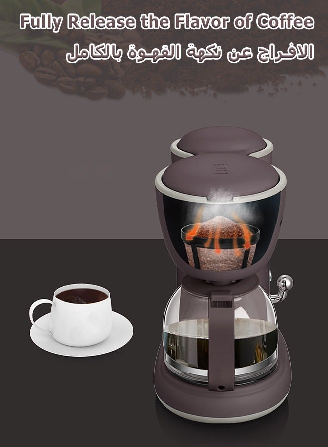 Drip Coffee Maker - Electric Coffee Machine - With Glass Coffee Pot, Reusable Filter - 600 mL