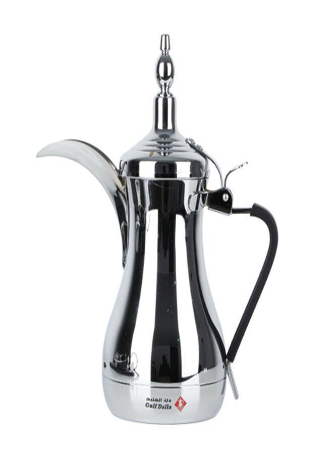 Arabic Electric Gulf Dalla Coffee Maker Silver,Easy to use, Automatically Shuts off, Alarm set,1000 ml