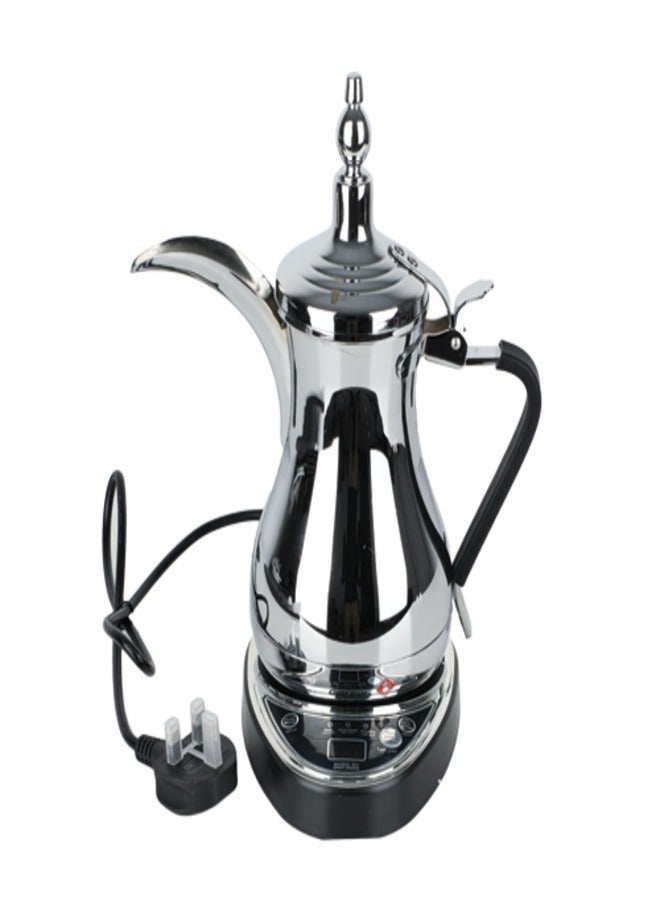 Arabic Electric Gulf Dalla Coffee Maker Silver,Easy to use, Automatically Shuts off, Alarm set,1000 ml