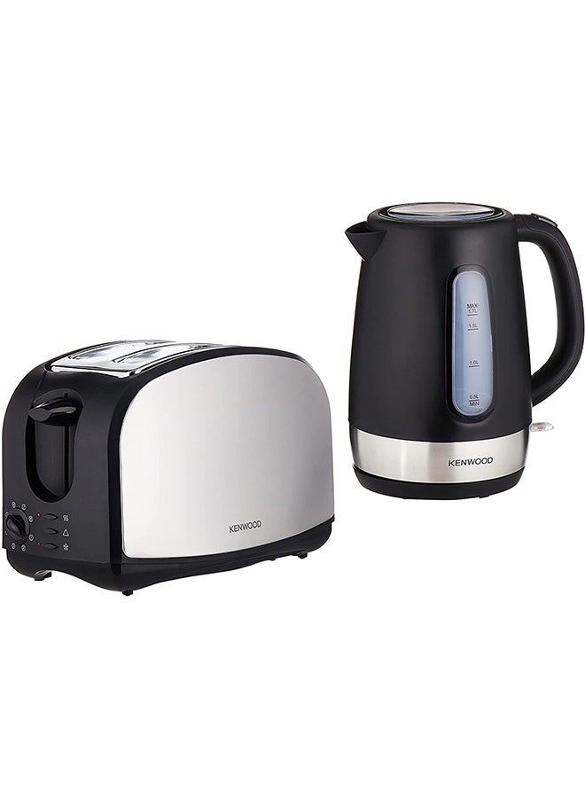 Bundle Breakfast Set With 1.7L Electric Kettle And 2 Slice Bread Toaster MPM02.000BK 2200 W Tcm01.aobk - Zjp01.aobk Silver/Black