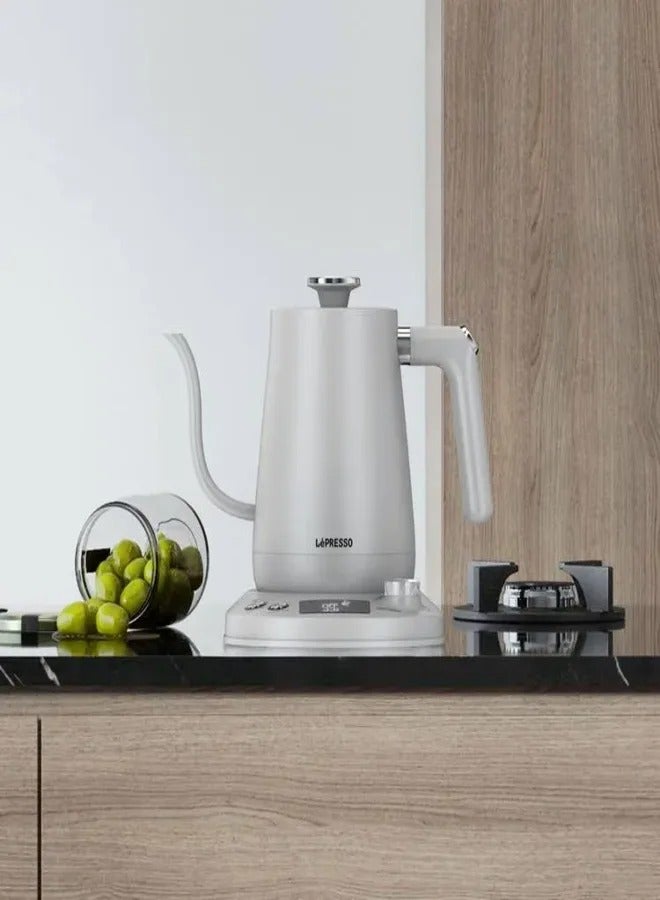 LePresso Pour-Over Kettle Electric Temp Control 800ml  White