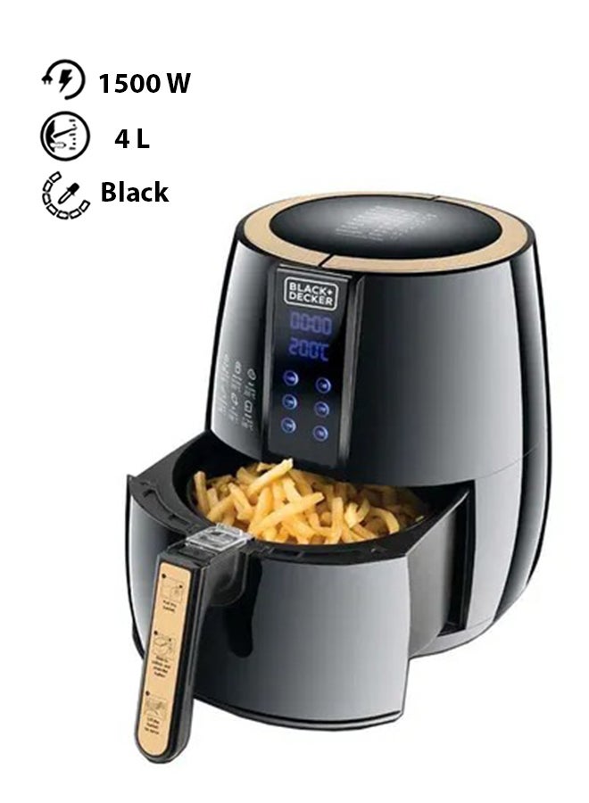 Digital Air Fryer, Rapid Air Convection Technology, Multi-Function for Frying, Baking, Grilling & Roasting, Cool-Touch Handle, Safety Lock, 4 L 1500 W AF400-B5 Black