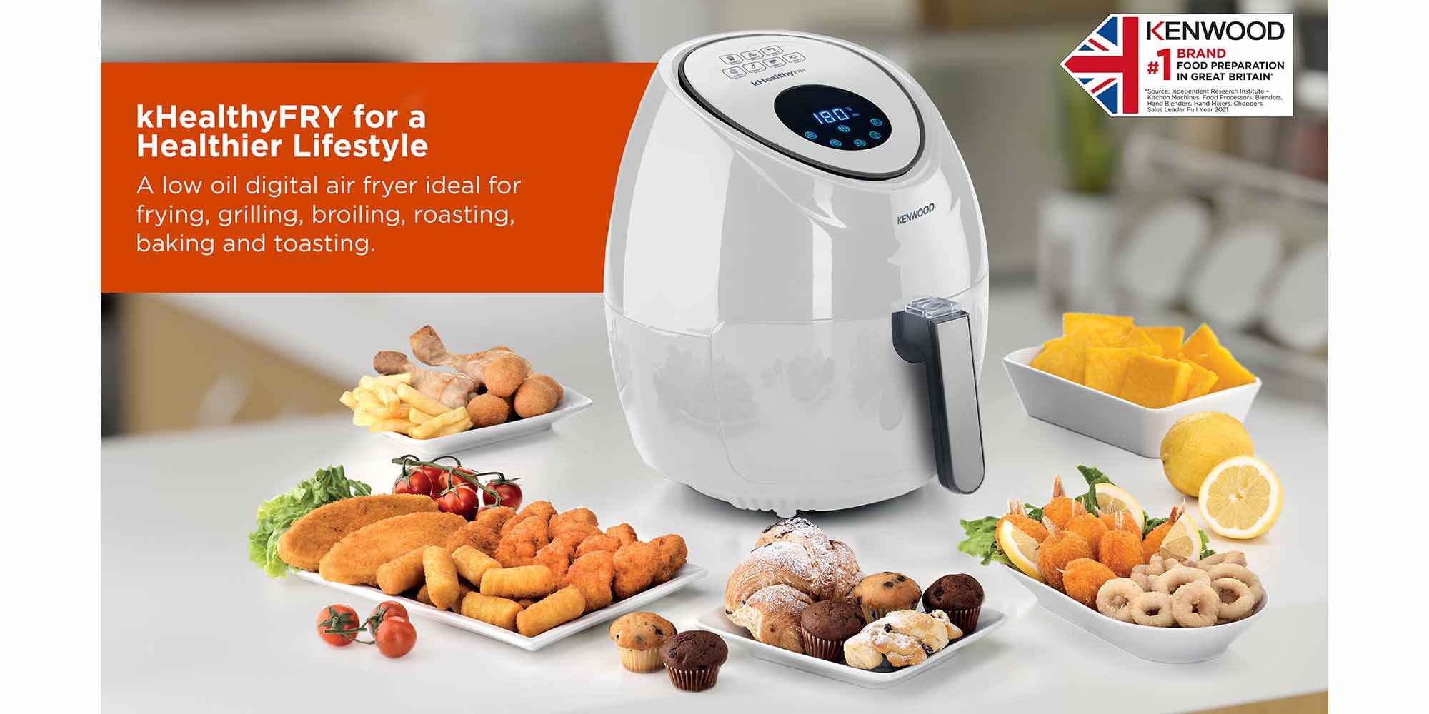 Digital Air Fryer XL With Rapid Hot Air Circulation For Frying,Grilling,Broiling,Roasting,Baking And Toasting 3.8 L 1500 W HFP30 / HFP30.000WH White