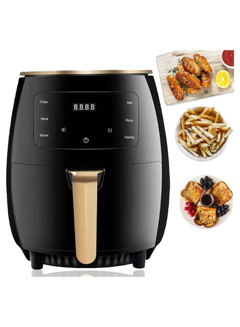 Kitchen Digital 6L Air Fryer With Flat Basket,LED Touch Screen Air Fryer,Non-Stick Dishwasher-Safe Basket