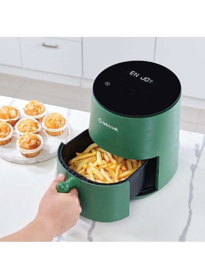 Air Fryer Mini, Digital Display, Tempered Glass Control Panel, 8 Preset Programs with built-in Preheat function 3.3 L 1500 W AFM033G Green