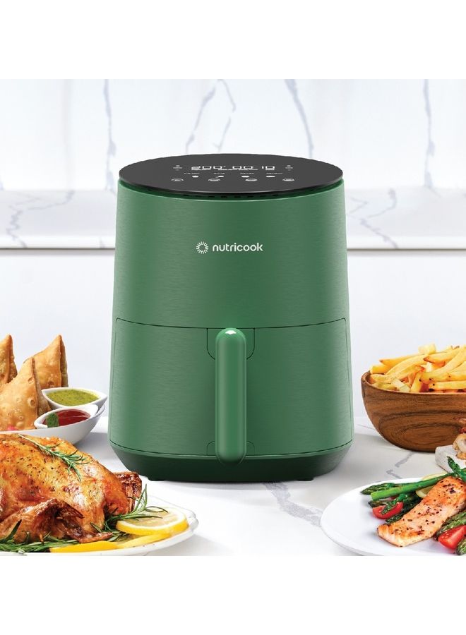 Air Fryer Mini, Digital Display, Tempered Glass Control Panel, 8 Preset Programs with built-in Preheat function 3.3 L 1500 W AFM033G Green