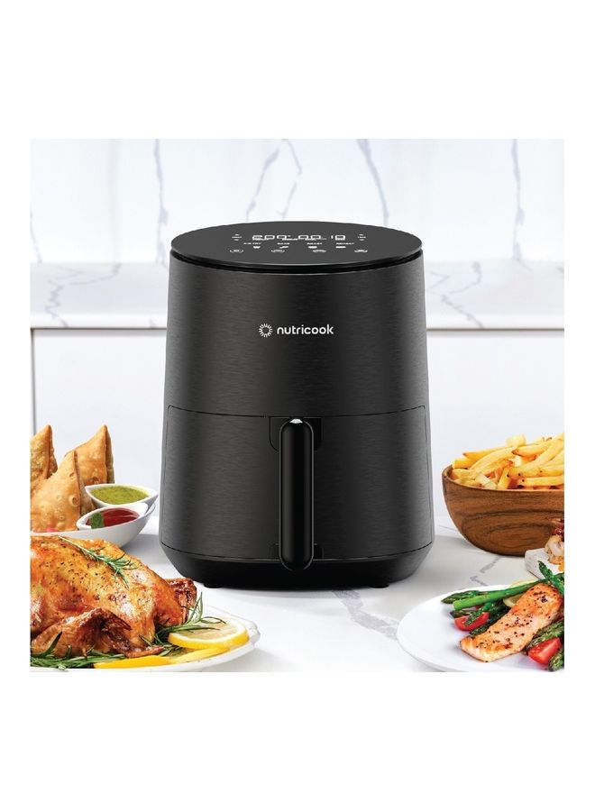 Air Fryer Mini, Digital Display, Tempered Glass Control Panel, 8 Preset Programs with built-in Preheat function 3.3 L 1500 W AFM033K Black