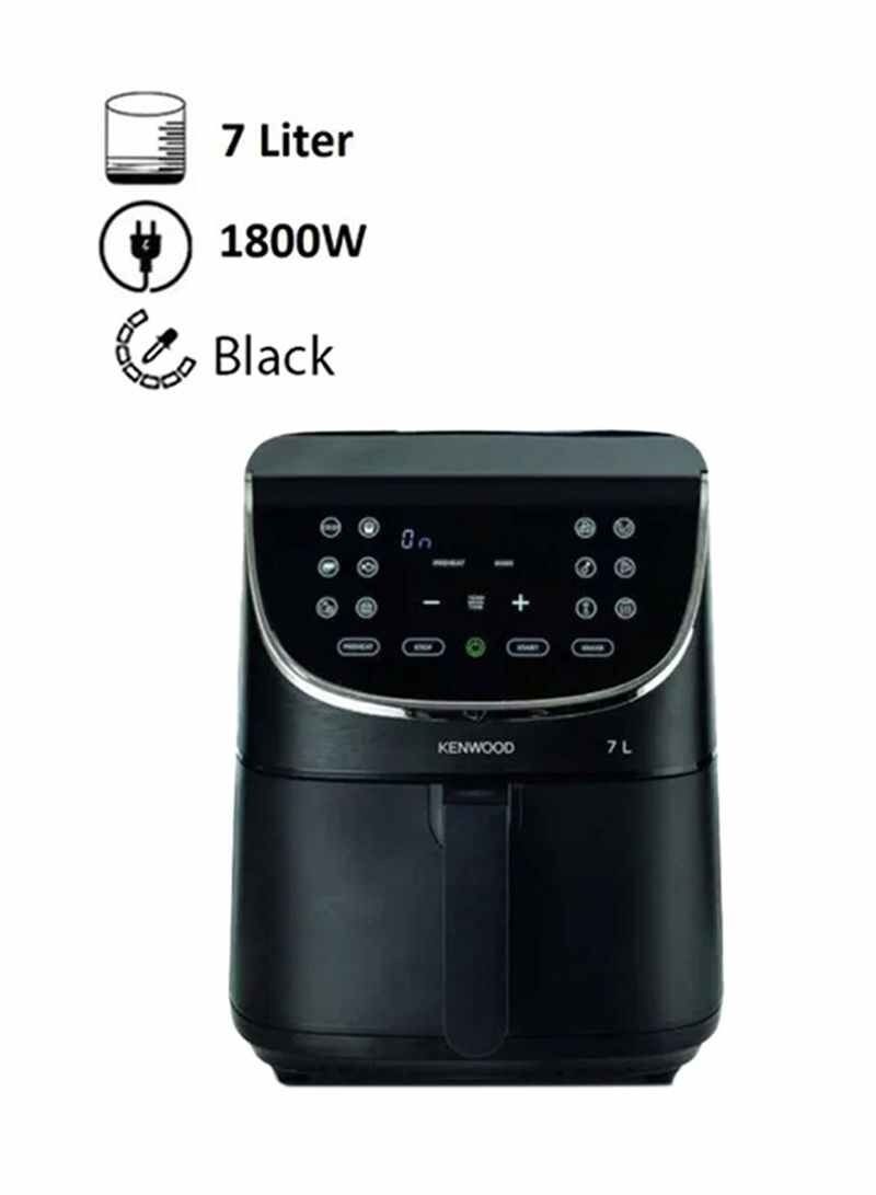 Digital Air Fryer, 2.8Kg, Rapid Hot Air Circulation, 7 L 1800 W HFP80.000BK Black