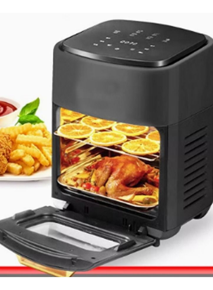 Air Fryer Oven, 16 Quart Airfryer Toaster Oven, 10-in-1 Digital Rotisserie Dehydrator Fryers Combo with Racks, 1400W Oil-less Air Fryer Combo With 4 Accessories