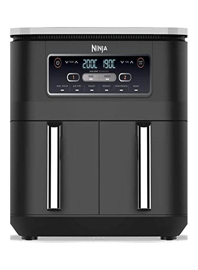 Ninja Digital Air Fryer Fryer 2 drawers with a capacity of 7.6 liters 2470 watts model AF300ME 7.6 L 2470 W AF300ME BLACK