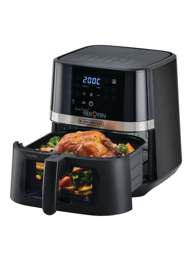 12-in-1 Digital Air Fryer, 8.5L/2Kg Capacity, Rapid Hot Air Circulation for Frying, Grilling, Baking and Broiling, Brushed Matte Finish, Viewing Window - 5.8 L 1800 W AF5800-B5 Black