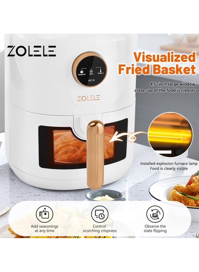 Zolele ZA004 Electric Air Fryer 4.5L Capacity Non-Stick Coating Frying Basket Knob Control Temperature 80-200 Degree Celsius 4D Hot Air Circulation Pull Pan Automatic Power Off s1400W Power - Black