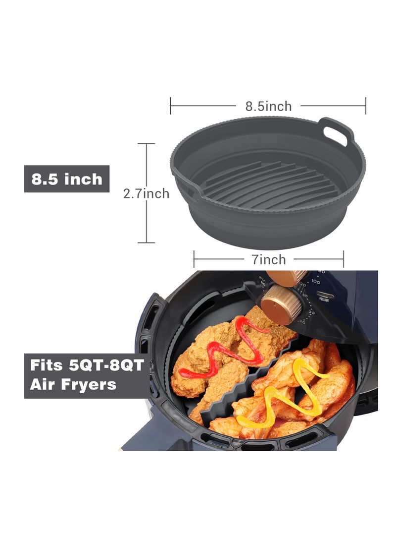 Air Fryer Liners Air Fryer Silicone Liners Reusable Air Fryer Accessories Airfryer Liners Round  8.5 inch for 5 to 8 QT Air Fryer Liners Silicone Air Fryer Liner Replace Parchment Paper