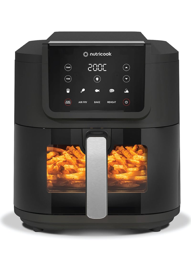 Air Fryer Slim XL, 7.6L Extra-Large Basket, Space-Saving Slim Design, Air Fry, Bake, Reheat, With 5 Presets, Clear Window And Internal Light, 2 Years limited Warranty 7.6 L 1700 W AFS200 Black