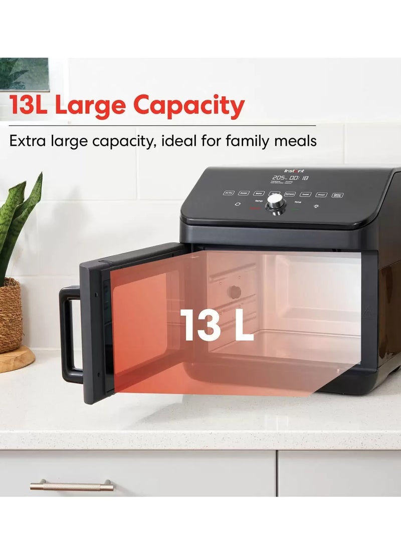 Gourmet Air Fryer Oven 13L / 2400W With 9 one Touch Cooking Programs Black