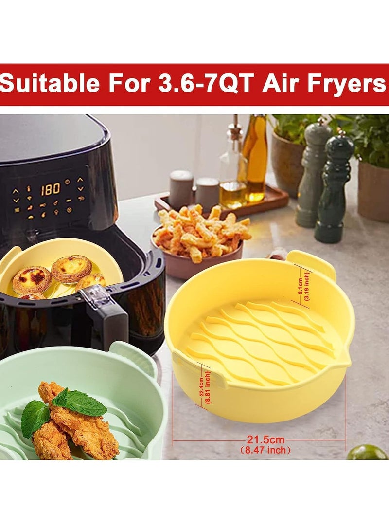 Air Fryer Silicone Liners, 7.8 inch Air Fryer Round Basket Bowl, Reusable Air Fryer Baking Tray, for Basket Size 3.6 to 7 QT, Non-stick, Food Safe, Great Instant Pot Kitchen Accessories