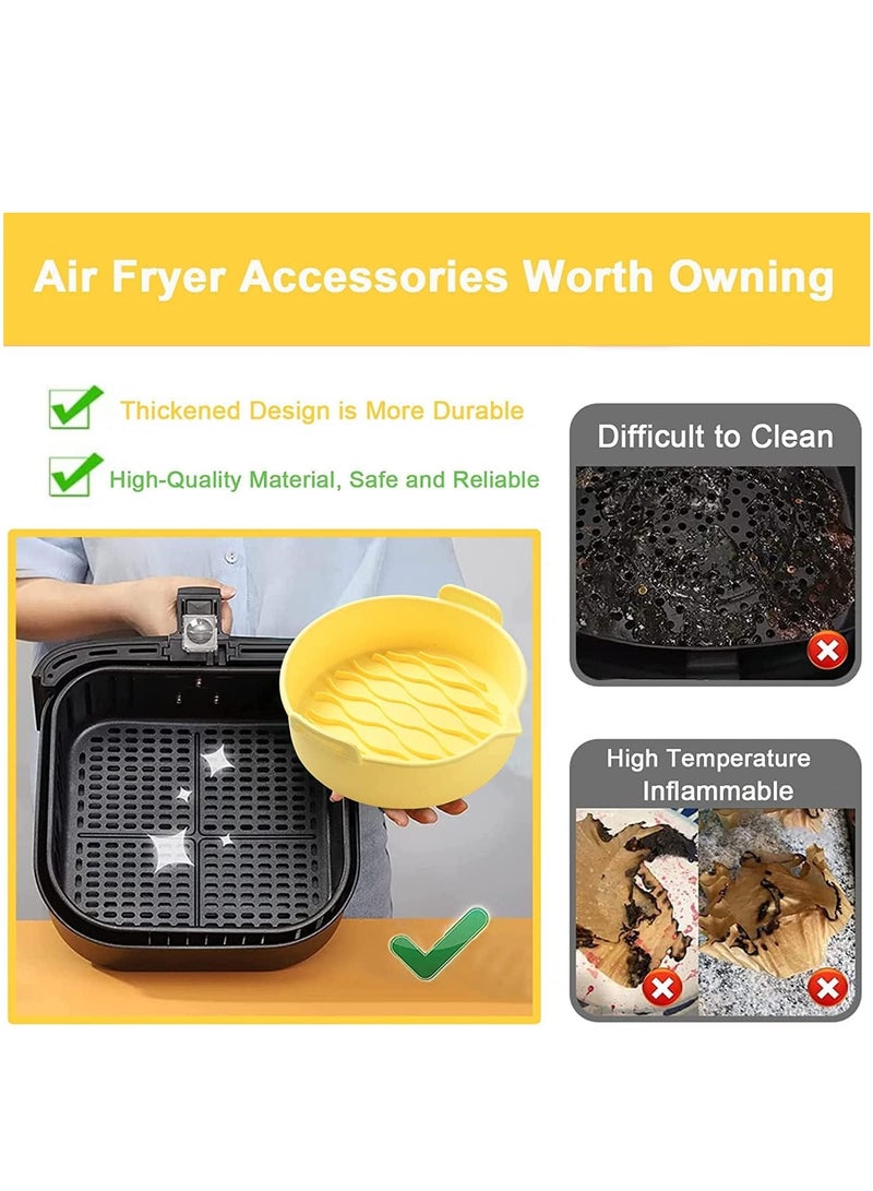 Air Fryer Silicone Liners, 7.8 inch Air Fryer Round Basket Bowl, Reusable Air Fryer Baking Tray, for Basket Size 3.6 to 7 QT, Non-stick, Food Safe, Great Instant Pot Kitchen Accessories