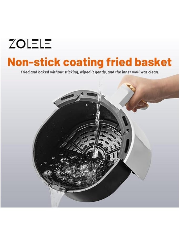 Zolele ZA004 Electric Air Fryer 4.5L Capacity Non-Stick Coating Frying Basket Knob Control Temperature 80-200 Degree Celsius 4D Hot Air Circulation Pull Pan Automatic Power Off s1400W Power - Black
