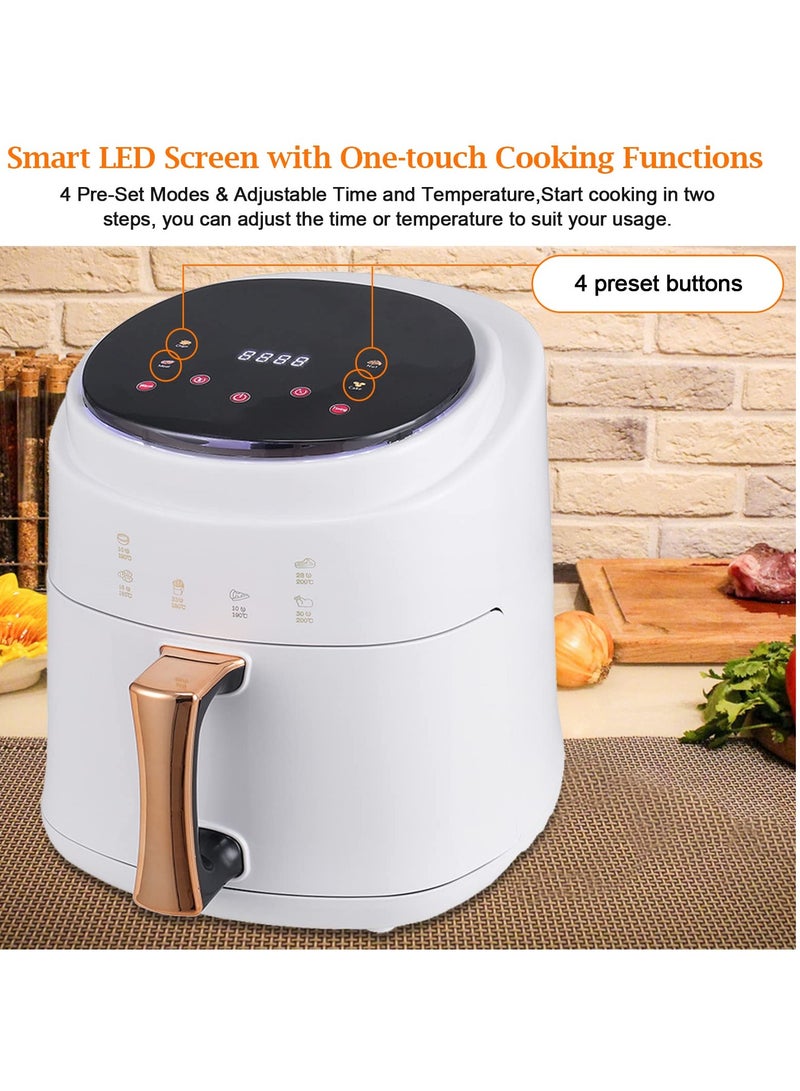 Air Fryer, with LED Touch Screen, Digital Air Fryer with Vortex, 8L Large Oil Free Low Fat Air Fryers, Hot Air Circulation Air Fryer Oven,4 Presets,Nonstick Basket,1400W