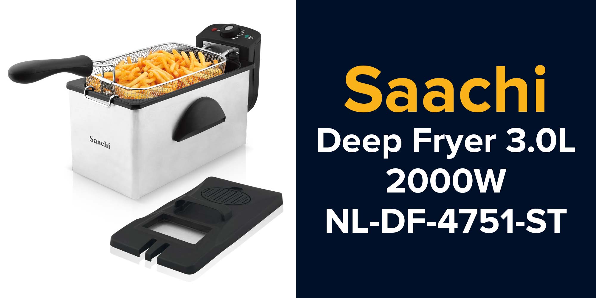 Deep Fryer 3 L 2000 W NL-DF-4751-ST Silver/Black